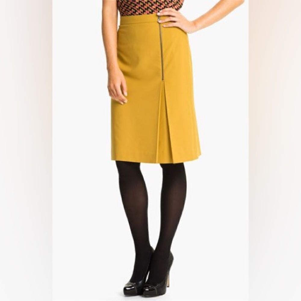 Nordstrom’s Classiques Entier “Notion Weave” Butter Yellow Lined Skirt (Size:2)